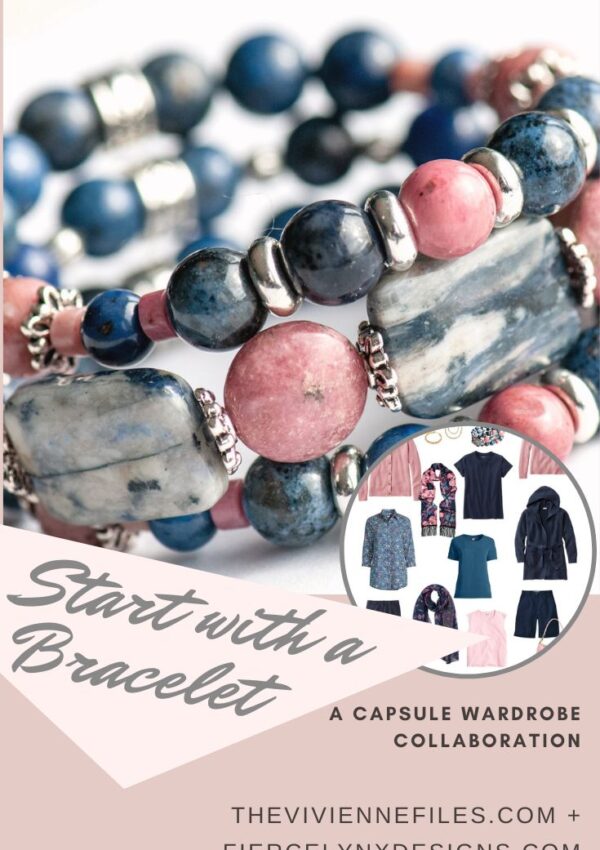 Build a capsule wardrobe starting with a bracelet in pink and navy