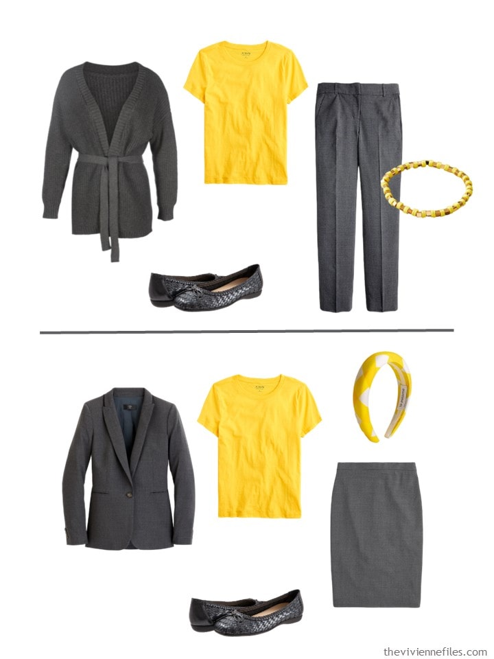 6. What it looks like to wear Spectra Yellow with charcoal grey