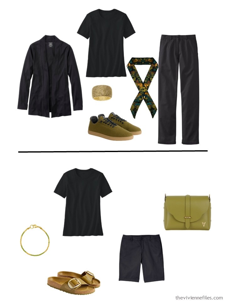 7. How Olive Oil green looks when worn with black