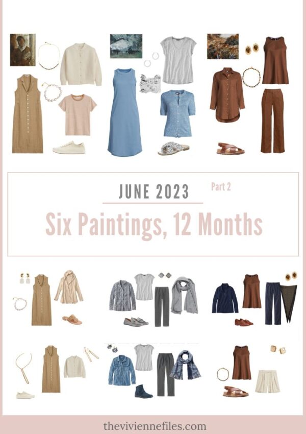 3 Capsule Wardrobes Second Half of Six Paintings, 12 Months – June 2023