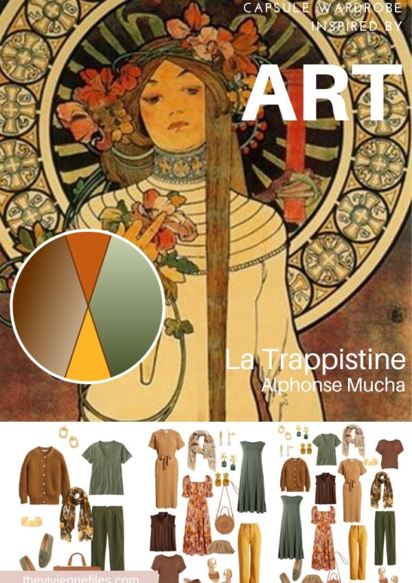 A Travel Capsule Wardrobe for a Dressy Weekend Start with Art - La Trappistine by Alphonse Mucha