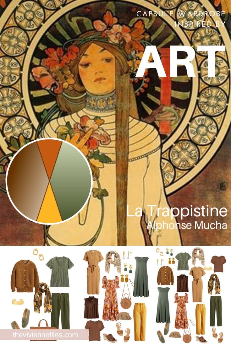 A Travel Capsule Wardrobe for a Dressy Weekend Start with Art - La Trappistine by Alphonse Mucha