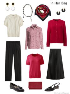 Travel Capsule Wardrobe in Black, Beige and Red - Start with Art: Black ...