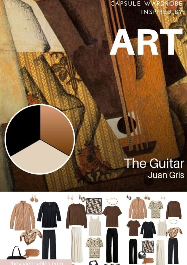 A Travel Capsule Wardrobe in Black, Brown and Ivory Start with Art - The Guitar by Juan Gris
