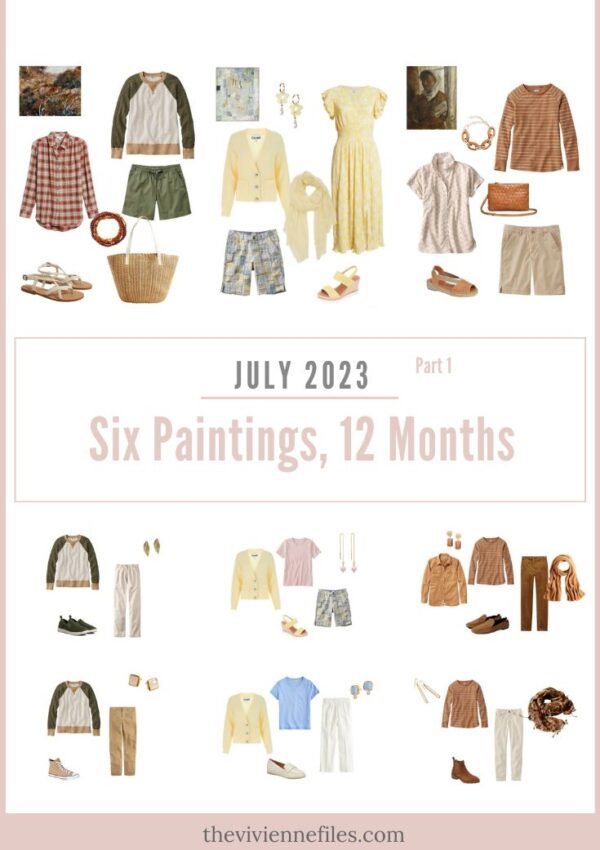 Three Capsule Wardrobes First Half of Six Paintings, 12 Months – July 2023