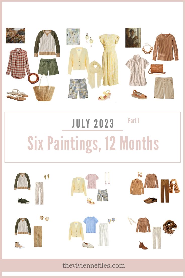 Three Capsule Wardrobes First Half of Six Paintings, 12 Months – July 2023