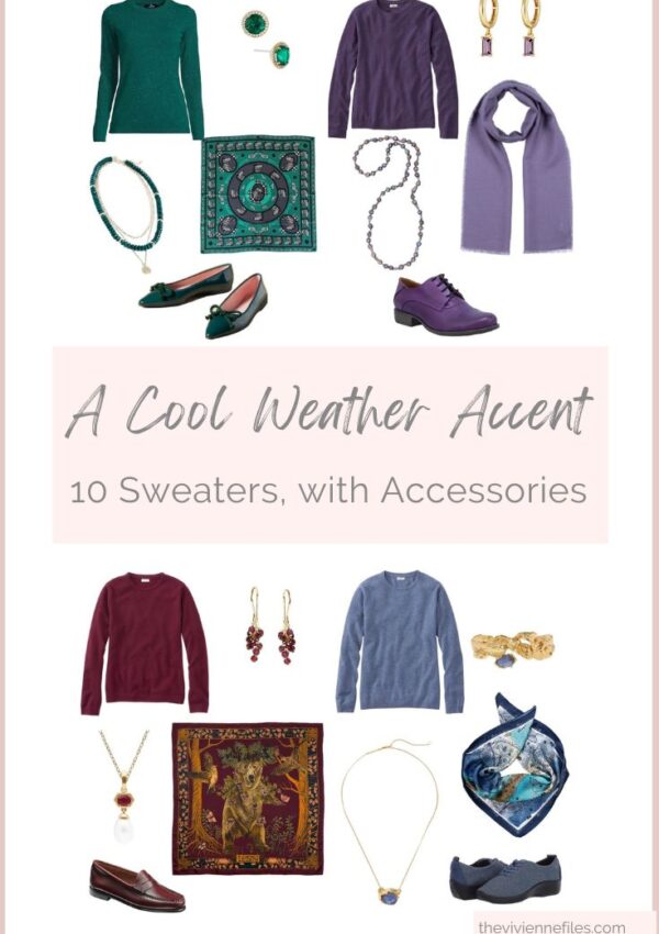 A Cool Weather Wardrobe Accent - 10 Sweaters, with Accessories