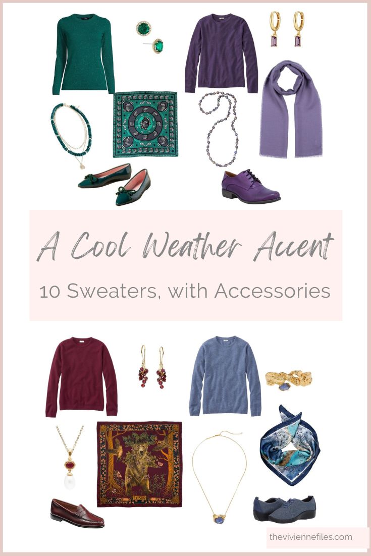 A Cool Weather Wardrobe Accent - 10 Sweaters, with Accessories