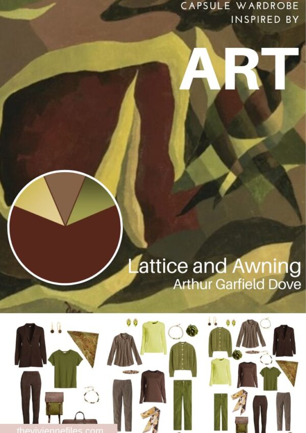 Start with Art Lattice and Awning by Arthur Garfield Dove, as an inspiration for a Travel Capsule Wardrobe