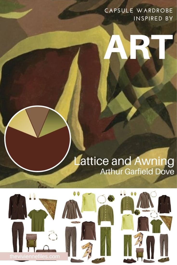 Start with Art Lattice and Awning by Arthur Garfield Dove, as an inspiration for a Travel Capsule Wardrobe