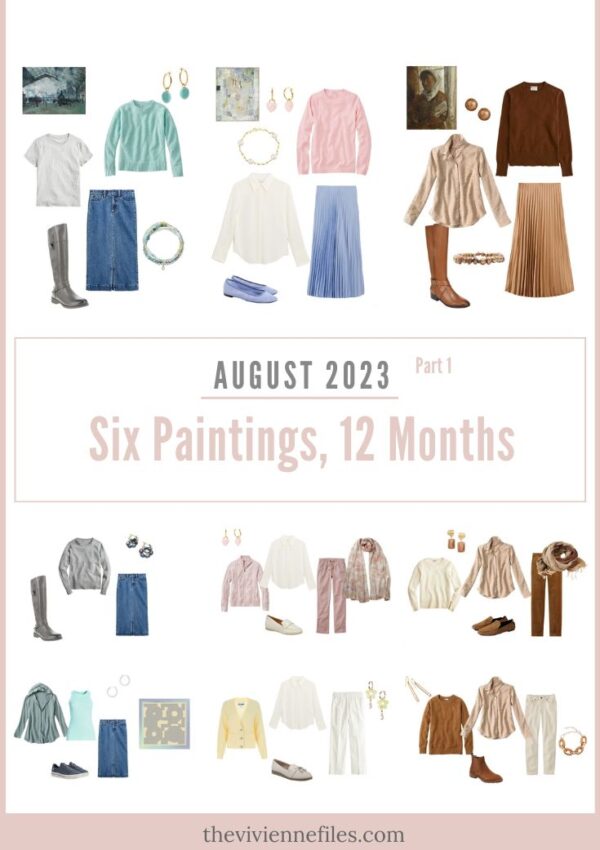 Three Capsule Wardrobes First Half of Six Paintings, 12 Months – August 2023