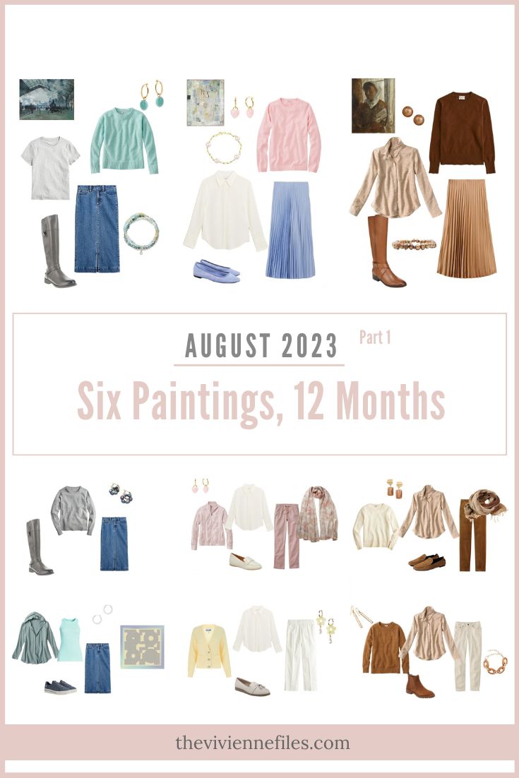 Three Capsule Wardrobes First Half of Six Paintings, 12 Months – August 2023
