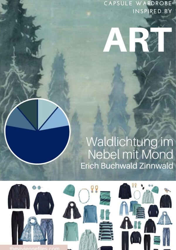 A CAPSULE WARDROBE IDEA – START WITH ART WALDLICHTUNG IM NEBEL MIT MOND BY ERICH BUCHWALD ZINNWALD