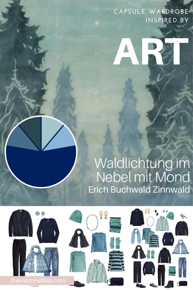 A CAPSULE WARDROBE IDEA – START WITH ART WALDLICHTUNG IM NEBEL MIT MOND BY ERICH BUCHWALD ZINNWALD