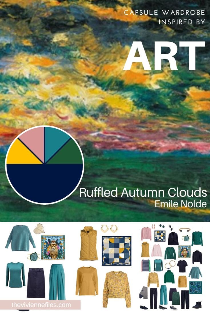 A Cool Weather Capsule Wardrobe - Start with Art Ruffled Autumn Clouds by Emile Nolde