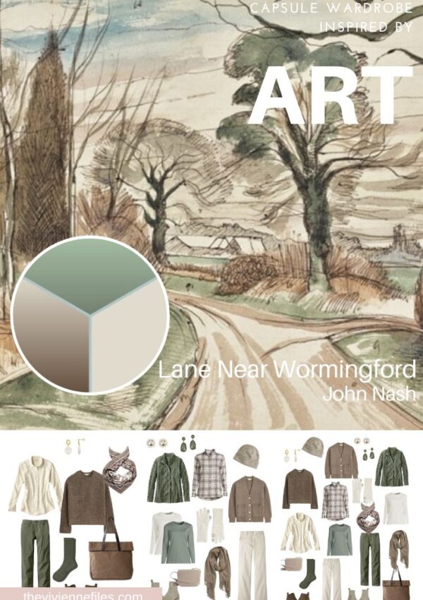 A Warm-Hued Travel Capsule Wardrobe Start with Art - Lane Near Wormingford by John Nash