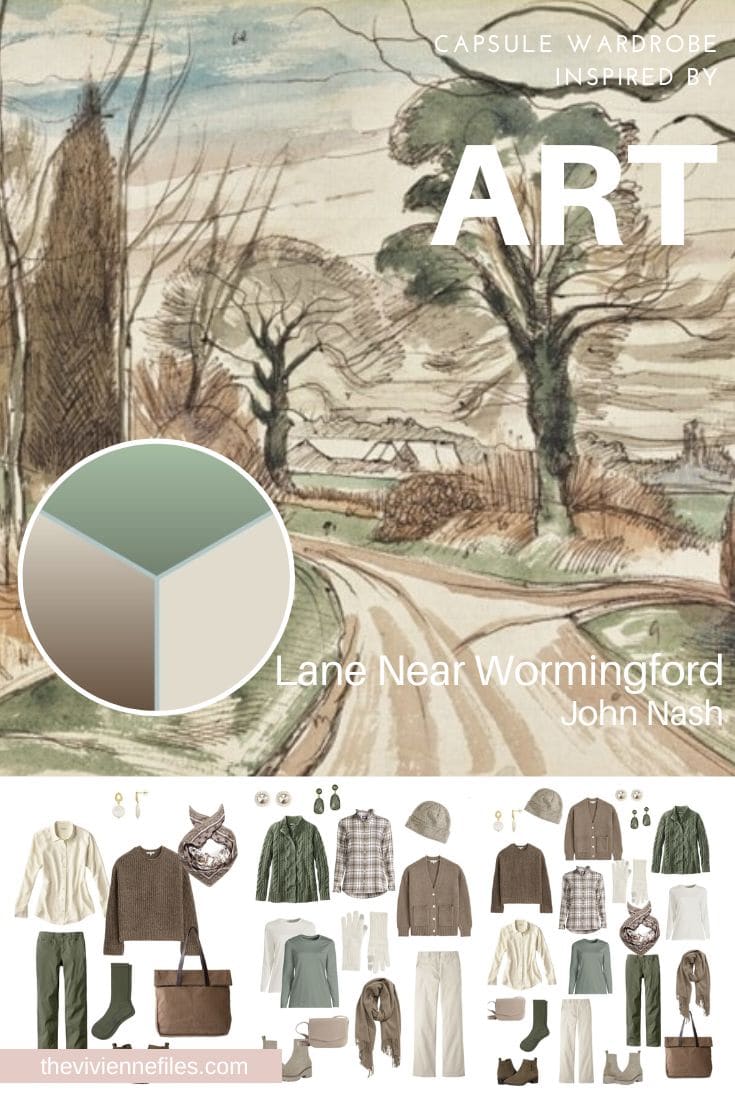 A Warm-Hued Travel Capsule Wardrobe Start with Art - Lane Near Wormingford by John Nash