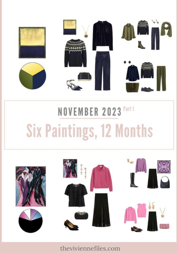 Two Capsule Wardrobes November Six Paintings - Twelve Months