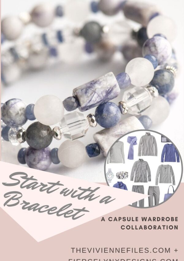 Build a capsule wardrobe starting with a bracelet in Grey and Tanzanite