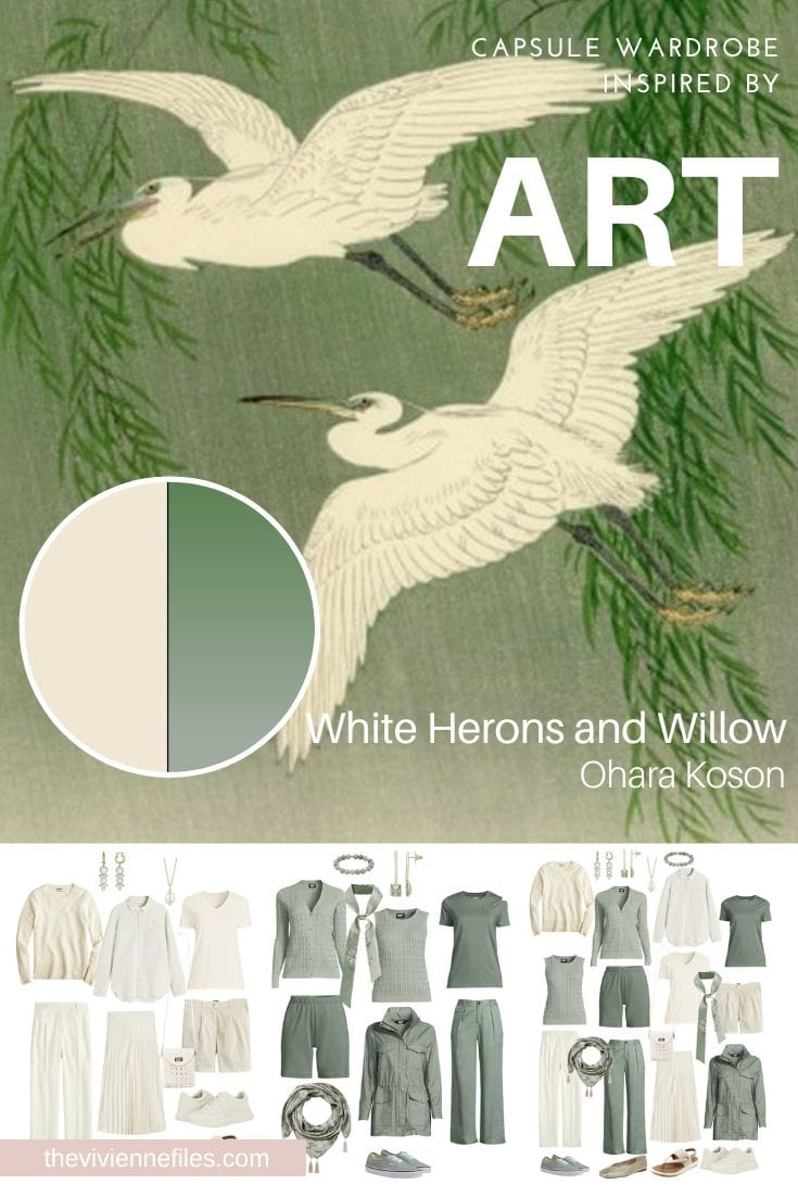 Are You REALLY Committed to an Accent Color Start with Art - White Herons and Willow by Ohara Koson