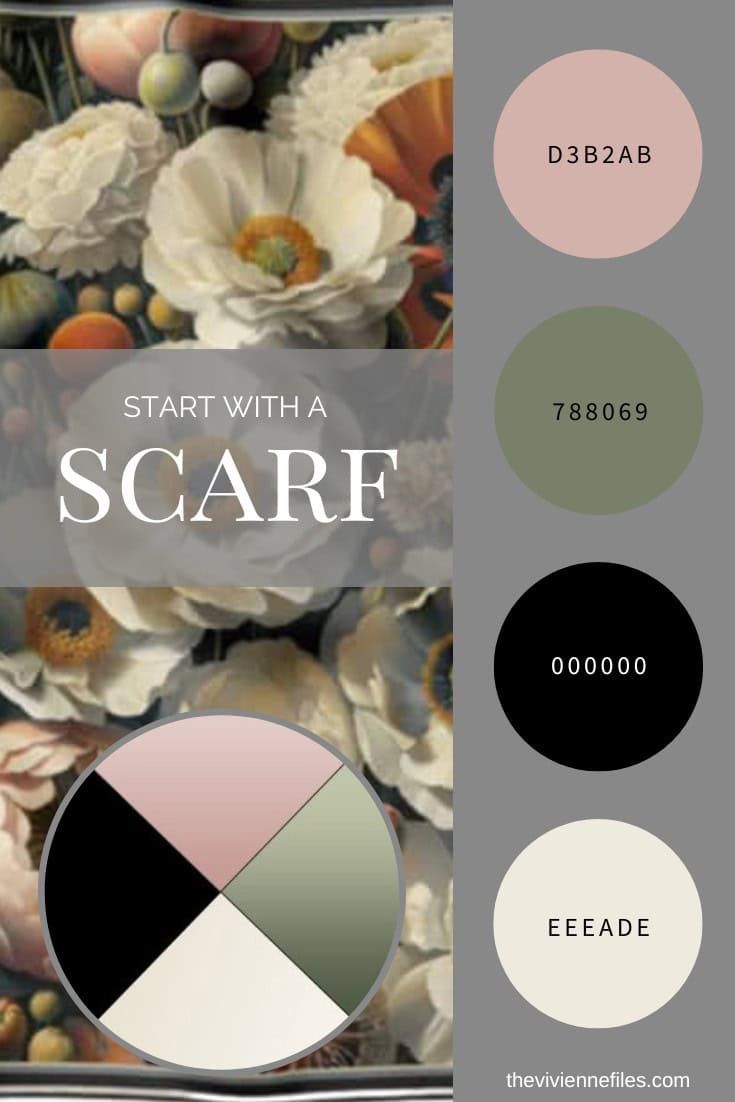 A Different Take On Scarf Colors Start With a Scarf - Fleur Royale scarf by Artifact.