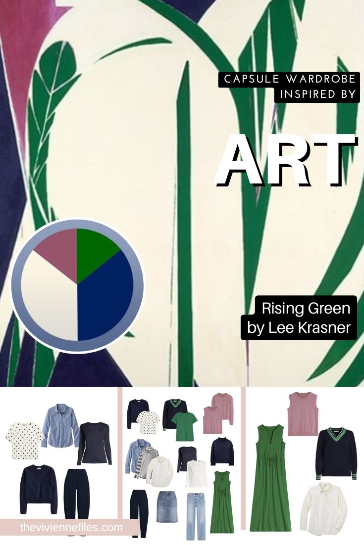 A capsule wardrobe inspired by Art - Rising Green by Lee Krasner