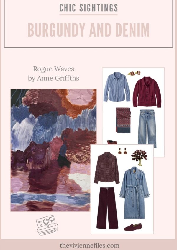 Combining a Pair of Classics Chic Sightings - Burgundy and Denim