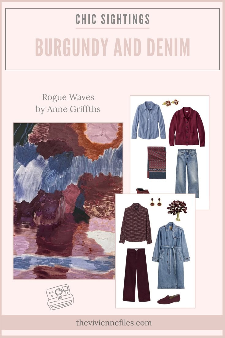 Combining a Pair of Classics Chic Sightings - Burgundy and Denim